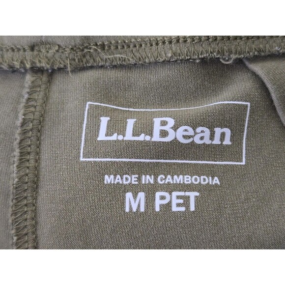 LL Bean Pants Women M Petite Olive Green Perfect Fit Straight Leg Minimalist - Picture 8 of 9